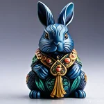 Home 10 콩지래빗 한정판 아이템 - **A close-up, high-resolution studio shot of the Kongji Rabbit special edition collectible figurine....