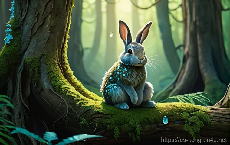 콩지래빗 팬아트 대회 - **Prompt:** A highly stylized digital art illustration of Kongji Rabbit as a futuristic urban explor...